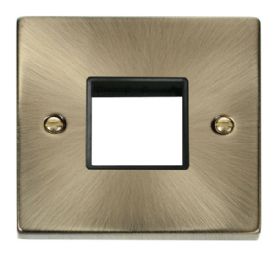 VPAB402BK  Deco Victorian 1 Gang Plate Twin Aperture